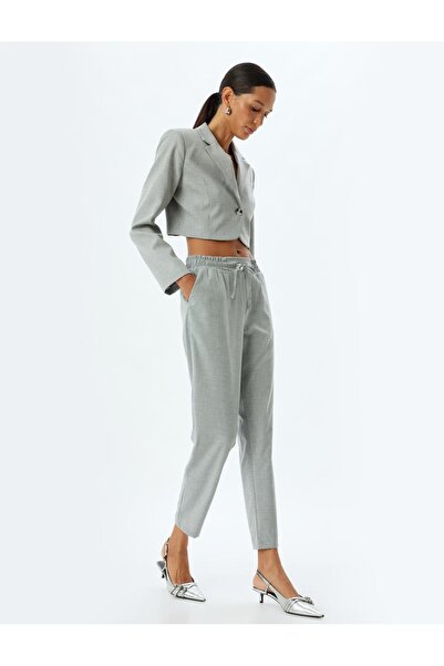 Koton Kadın Kanvas Pantolon 5wak40005uw Gri