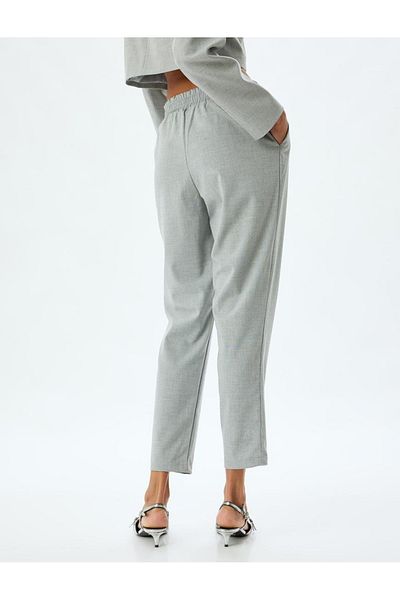 Koton Gray Canvas Women's Trousers - 5Wak40005Uw