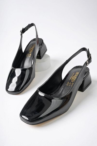 MUGGO Lois Guaranteed Open Back Square Toe Women's Short Heeled Shoes
