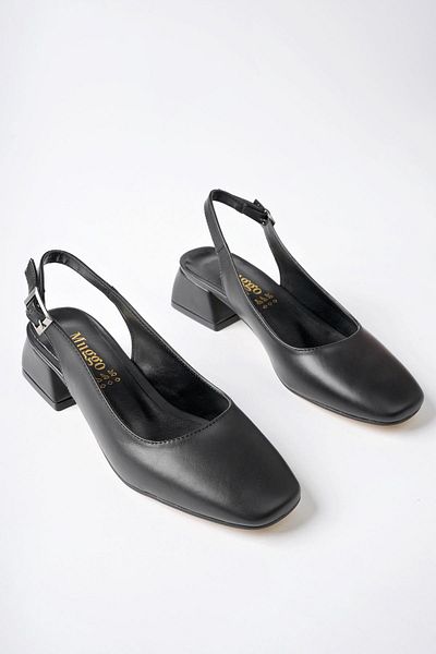 MUGGO Lois Guaranteed Open Back Square Toe Women's Short Heeled Shoes