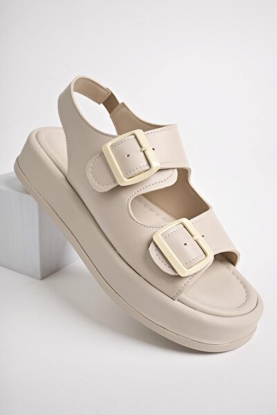 MUGGO JASMINE - Double Strap Women's Sandals with Wedge Heels and Elastics