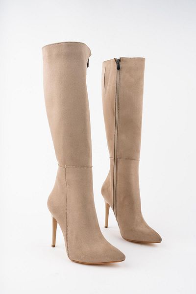 MUGGO Florence Guaranteed Damenstiefel mit dünnem Absatz und spitzer Zehenpartie und seitlichem Reißverschluss
