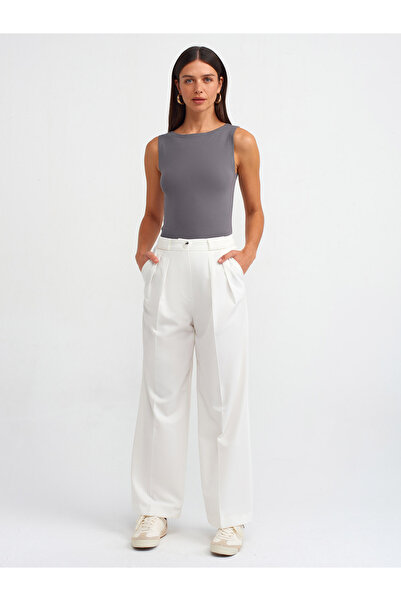 Dilvin 20868 Model Boat Neck Sleeveless Smoked Ball