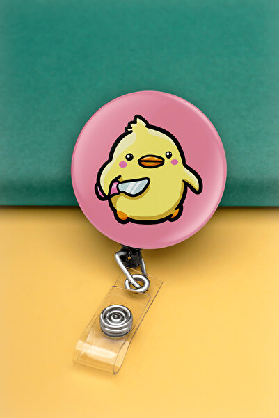 Apptakı Katil Civciv Belalı Civciv Metal Buton Yoyo Yaka Kartığı Kart Tutucu ...