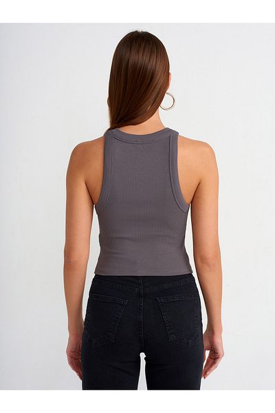 Dilvin 20810 Crop Top-Smoked