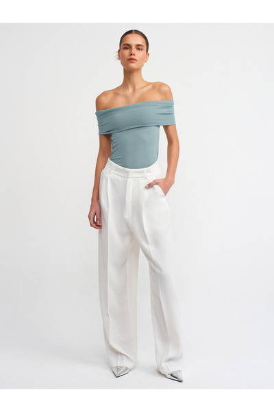 Dilvin 30919 Off Shoulder Ball-Πράσινο