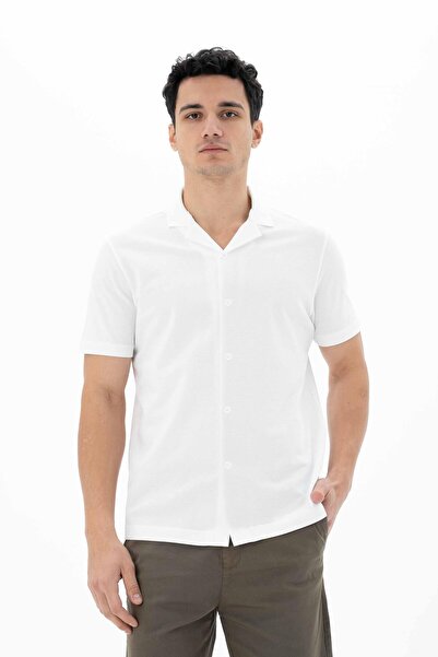 Arma Чоловіча біла сорочка великого розміру з поло Y25184866501