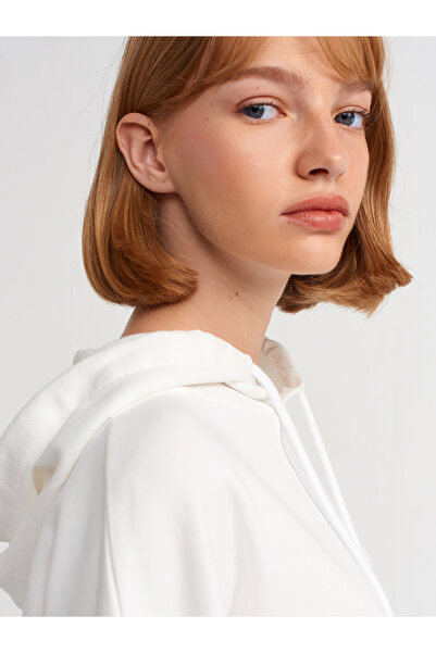 Dilvin 40142 Φούτερ με κουκούλα-εκρού