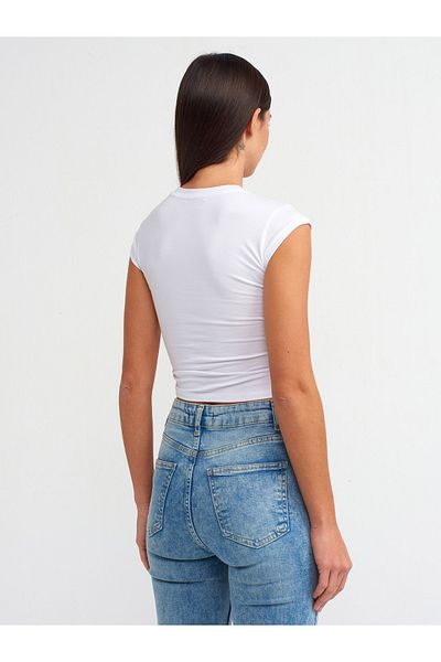 Dilvin 30899 Side Drawstring Detailed Ball-White