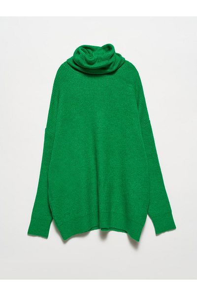 Dilvin 2268 Pulover lat cu gât rotic-verde