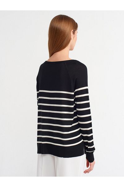 Dilvin 10542 Pulover-Negru-Crem