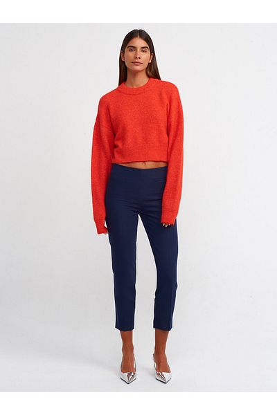 Dilvin 71236 Normal Waist Trousers-Navy Blue
