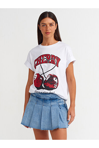 Dilvin 71672 Yandan Fermuarlı Pileli Denim Şort Etek-Mavi