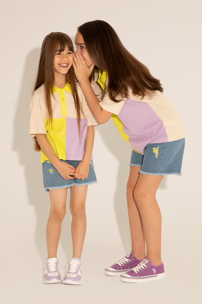 U.S. Polo Assn. Kız Çocuk Açık Mavi Jean Şort 50263971-DN0021