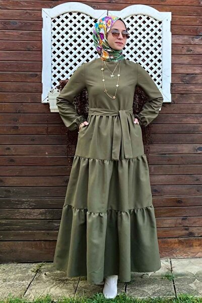 Rabia Şamlı Φόρεμα Χακί Gabardine