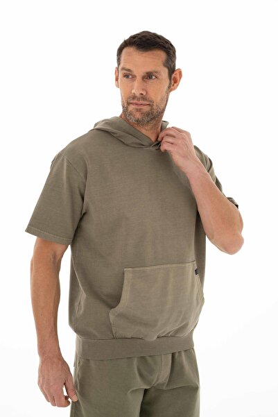 Arma Мъжки суитшърт в цвят каки, голям размер, тип капуцин, Y25254376501