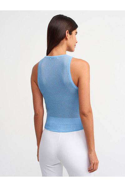 Dilvin 10410 Crew Neck Knitwear Athlete-Blue