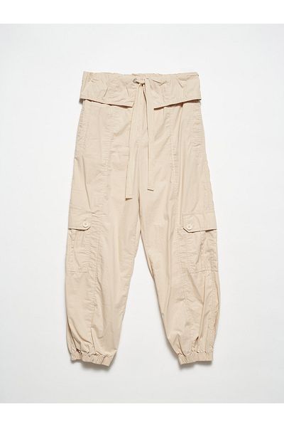 Dilvin 70928 Model Stone Colored Cargo Pocket Trousers