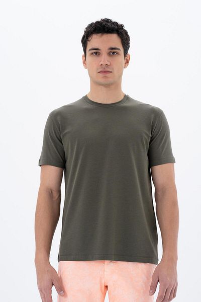 Arma Ανδρικό μπλουζάκι Khaki Regular Fit Crew Neck Y 25344470001