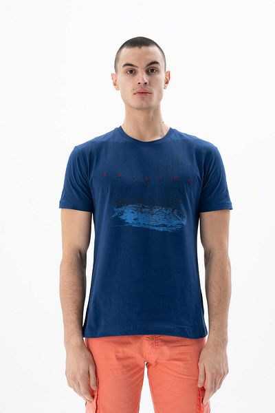 Arma Ανδρικό μπλουζάκι Indigo Regular Fit Crew Neck Y 25344405301