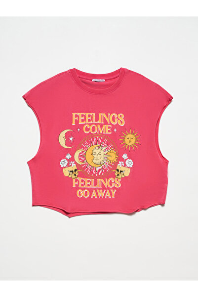 Dilvin 30355 Print Detaliat Spălat Minge-Fucsia