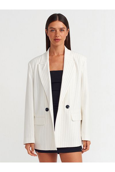 Dilvin 60739 Jachetă Blazer Model Alb