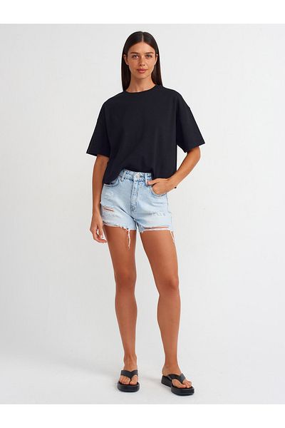 Dilvin 71511 Blue Laser Pantaloni scurți din denim