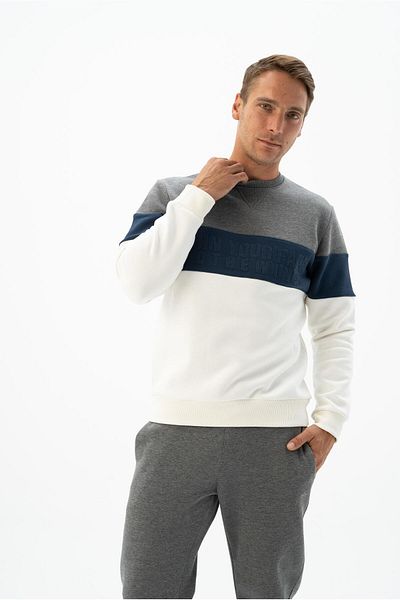 Arma Ανδρικό φούτερ Ecru Crew Neck K 24124909201