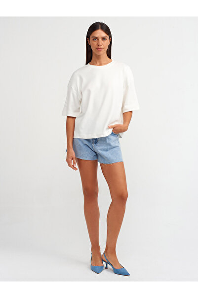 Dilvin 31067 Ecru Cotton Padded T-shirt