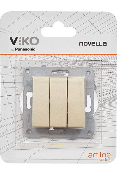 STOREMAX Svticaret Novella Trenda Bronze Mechanism+Button Cover Triple Switch Mhm 1053513