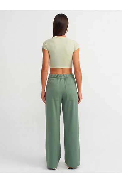 Dilvin 71251 Pantaloni elastici verzi cu croi liber