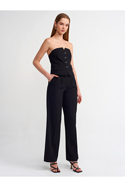 Dilvin 60544 Κλασική Μπλούζα με Κουμπιά-Μαύρο