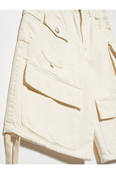 Dilvin 70970 Cargo Pocket Shorts-ecru