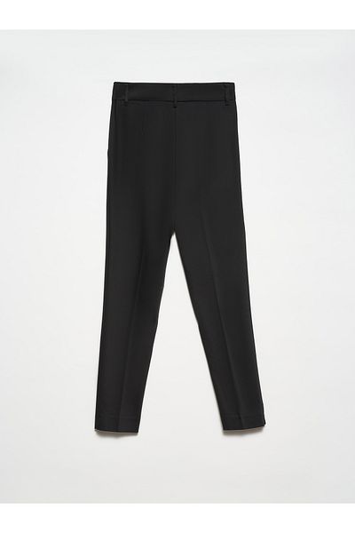 Dilvin 71187 Slim Fit High Waist Trousers-Black