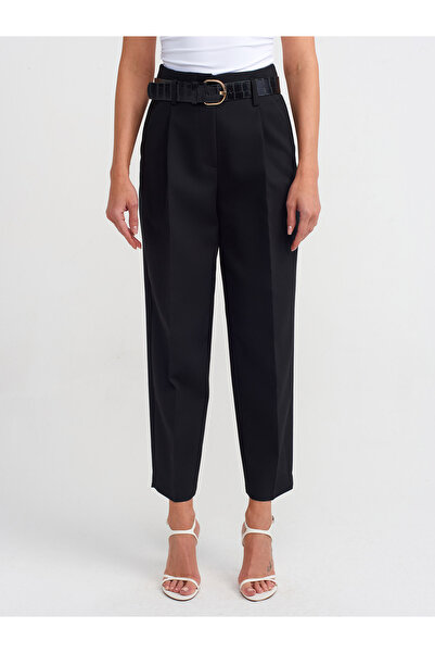 Dilvin 71303 Kemerli Havuç Fit Pantolon-siyah
