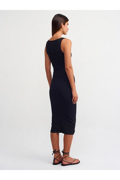 Dilvin 90892 Rochie lungă fără mâneci-neagră