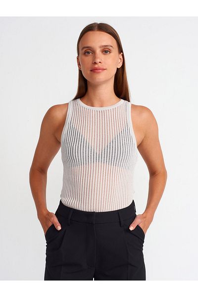 Dilvin 10410 Model - Gray Crew Neck Knitwear Undershirt