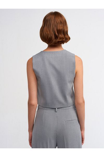 Dilvin 60525 Vestă cu nasturi-gri