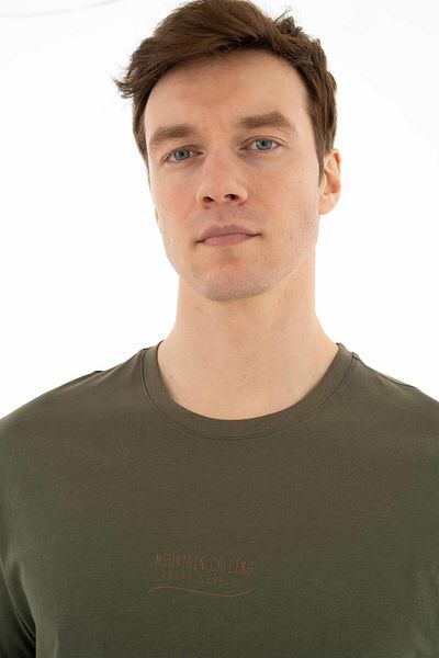 Arma Ανδρικό μπλουζάκι Khaki Regular Fit Crew Neck Y 25344405701
