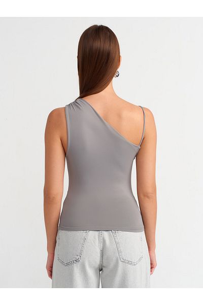 Dilvin 20861 Μοντέλο Asymmetrical Gathered Grey Ball