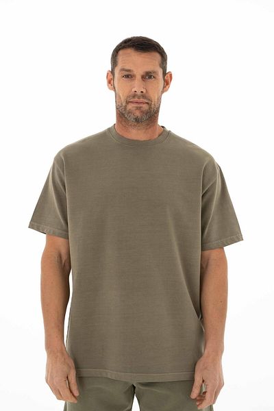 Arma Ανδρικό φούτερ Χακί Oversize με κοντό μανίκι με λαιμόκοψη Y 25344376401