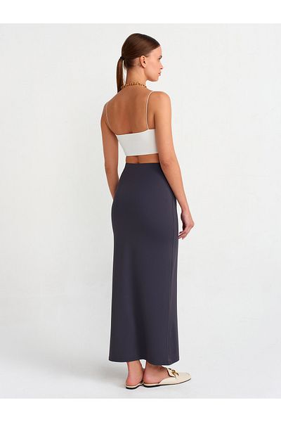Dilvin 80354 Fustă stilou midi Height - antracit