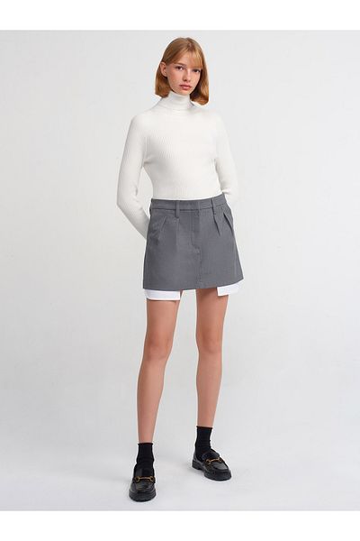 Dilvin 80809 Mini Skirt-Anthracite