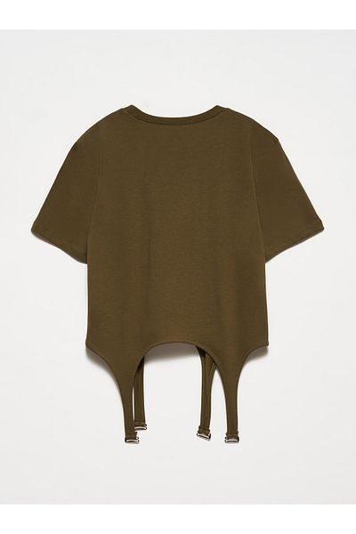 Dilvin 30159 Tricou cu gât crew-kaki