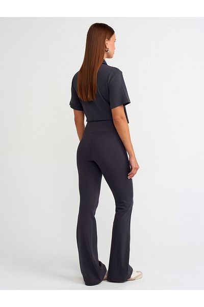 Dilvin 71054 Anthracite Spanish Leg Ribbed Trousers