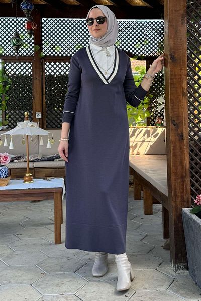 Rabia Şamlı Φόρεμα Anthracite Eylül Knitwear