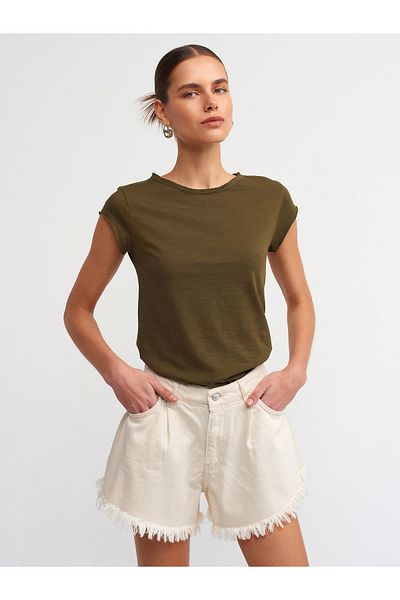 Dilvin 30699 Tricou din bumbac-Kaki