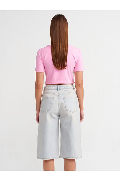 Dilvin 71485 Pantaloni scurți lungi Tint Denim - Funcție de spălare