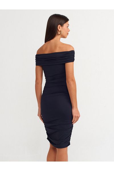 Dilvin 91153 Rochie neagră cu umăr deschis
