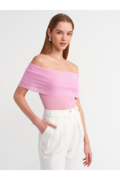 Dilvin 10558 Pulover tricotaj subțiri-roz